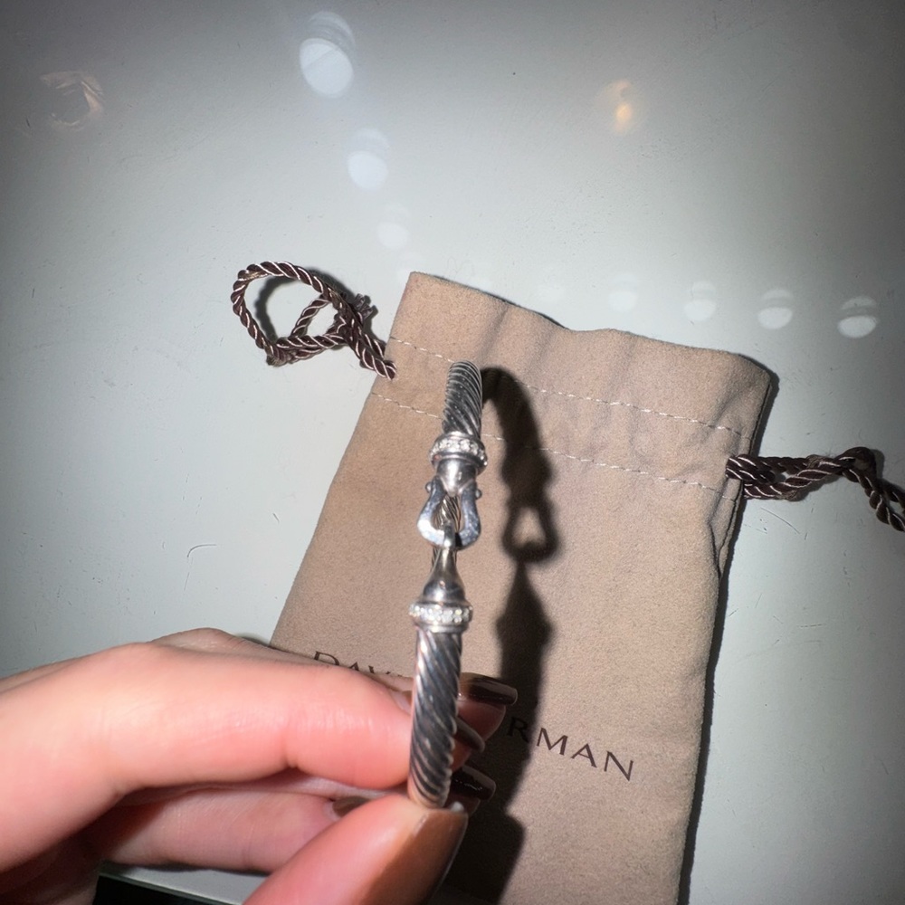 David Yurman Twisted Silver Bangle - Picture 6 of 9